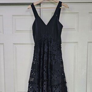 Midi Lace Pom Black Ever After Dress